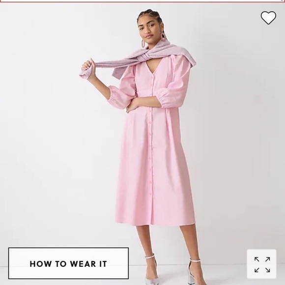 J Crew Stretch viscose blend button-front midi dress BK985 - Picture 2 of 5